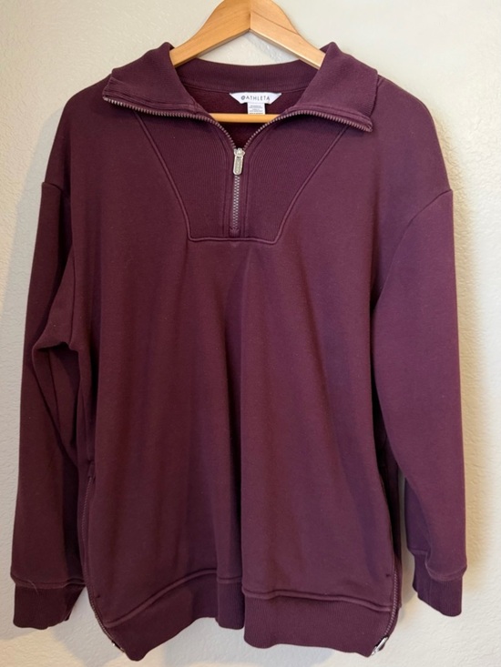 Athleta Tops - Athleta Cozy Karma 1/2 Zip Sweatshirt Maroon Burgundy Pullover Athleisure Large